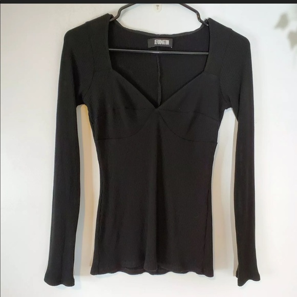 ⭐️SOLD Reformation Regina black sweetheart top M - Picture 3 of 5